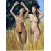 Naked girls running across the field - buy oil painting Naked girls running across the field - buy oil painting